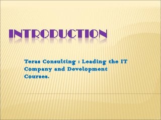 Teras Consulting : Leading the IT
Company and Development
Courses.
 