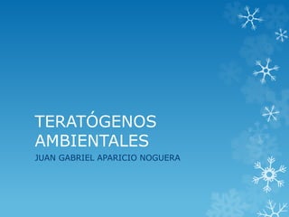 TERATÓGENOS
AMBIENTALES
JUAN GABRIEL APARICIO NOGUERA

 