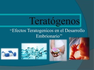 Teratógenos 
‘‘Efectos Teratogenicos en el Desarrollo 
Embrionario’’ 
 