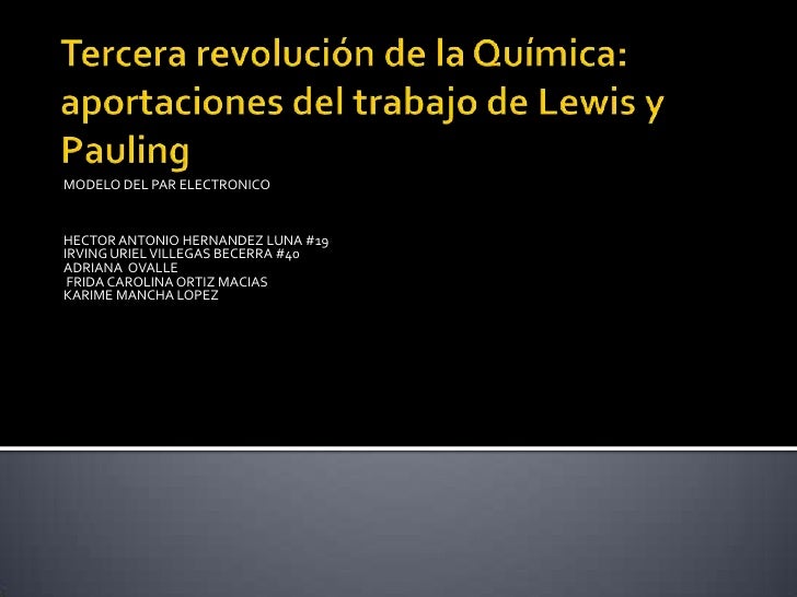 Tercera revolución de la química Tercera revolución de la química