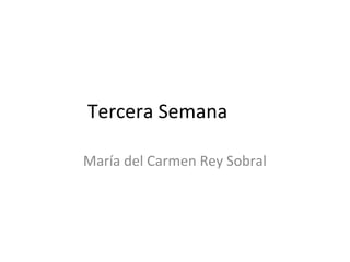 Tercera Semana
María del Carmen Rey Sobral
 