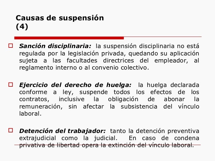 SUSPENSION-EXTINCION DEL CONTRATO DE TRABAJO