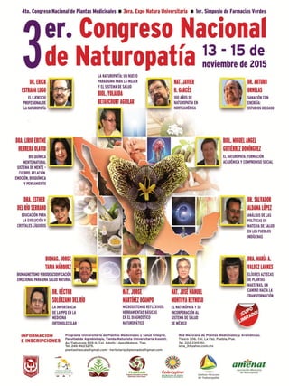 Tercer Congreso Nacional de Naturopatia 2015
