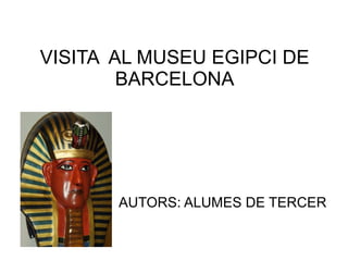AUTORS: ALUMES DE TERCER VISITA  AL MUSEU EGIPCI DE BARCELONA 