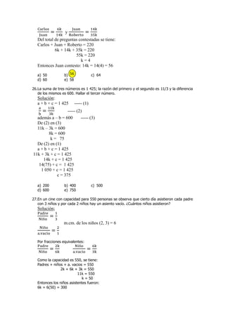 Solucionario Complemento de razones y proporciones II