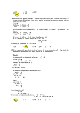 Solucionario Complemento de razones y proporciones II
