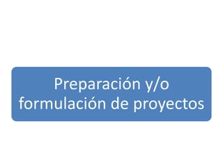 Preparación y/o
formulación de proyectos
 