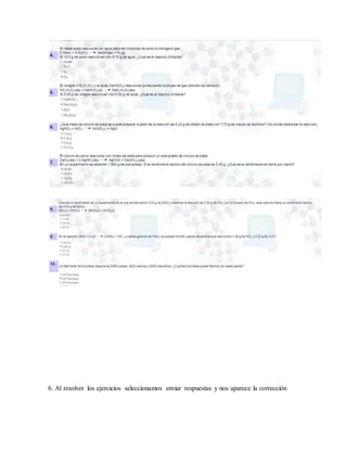 6. Al resolver los ejercicios seleccionamos enviar respuestas y nos aparece la corrección
 