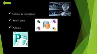  Sistemas de información 
 Base de datos 
 Publisher 
 