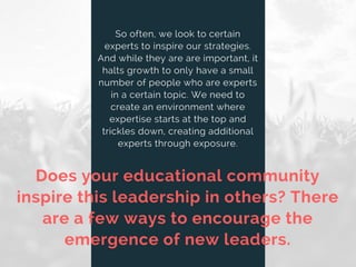Inspiring Teachers To Become Leaders | PDF