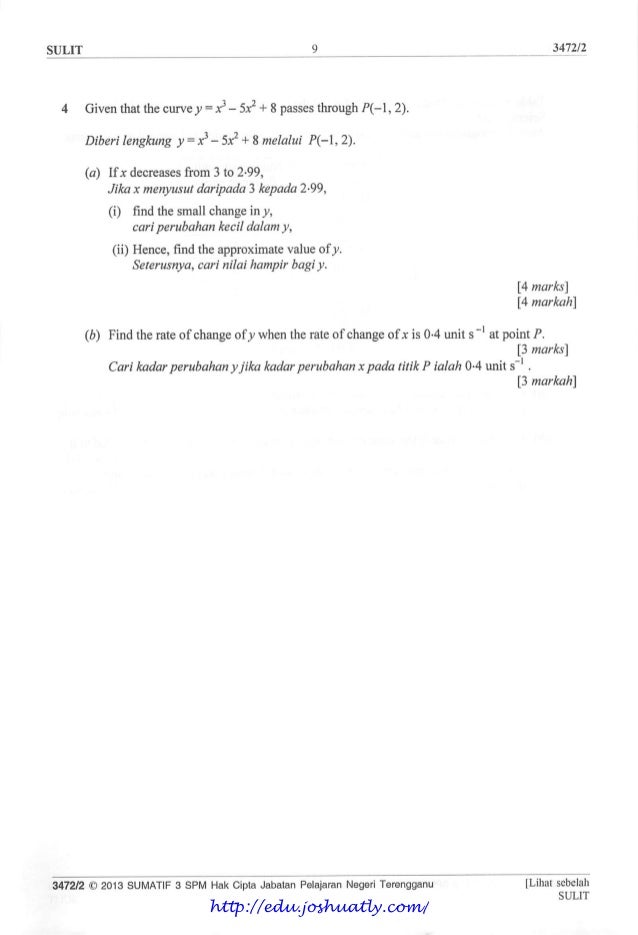 Bank soalan percubaan add maths 2013 pahang