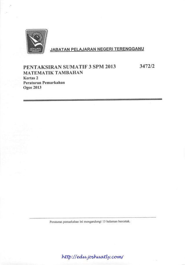 Bank soalan percubaan add maths 2013 pahang