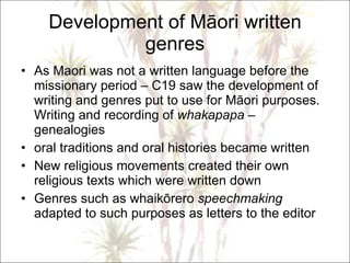 Moari Writing Te reo maaori 1 | PPT
