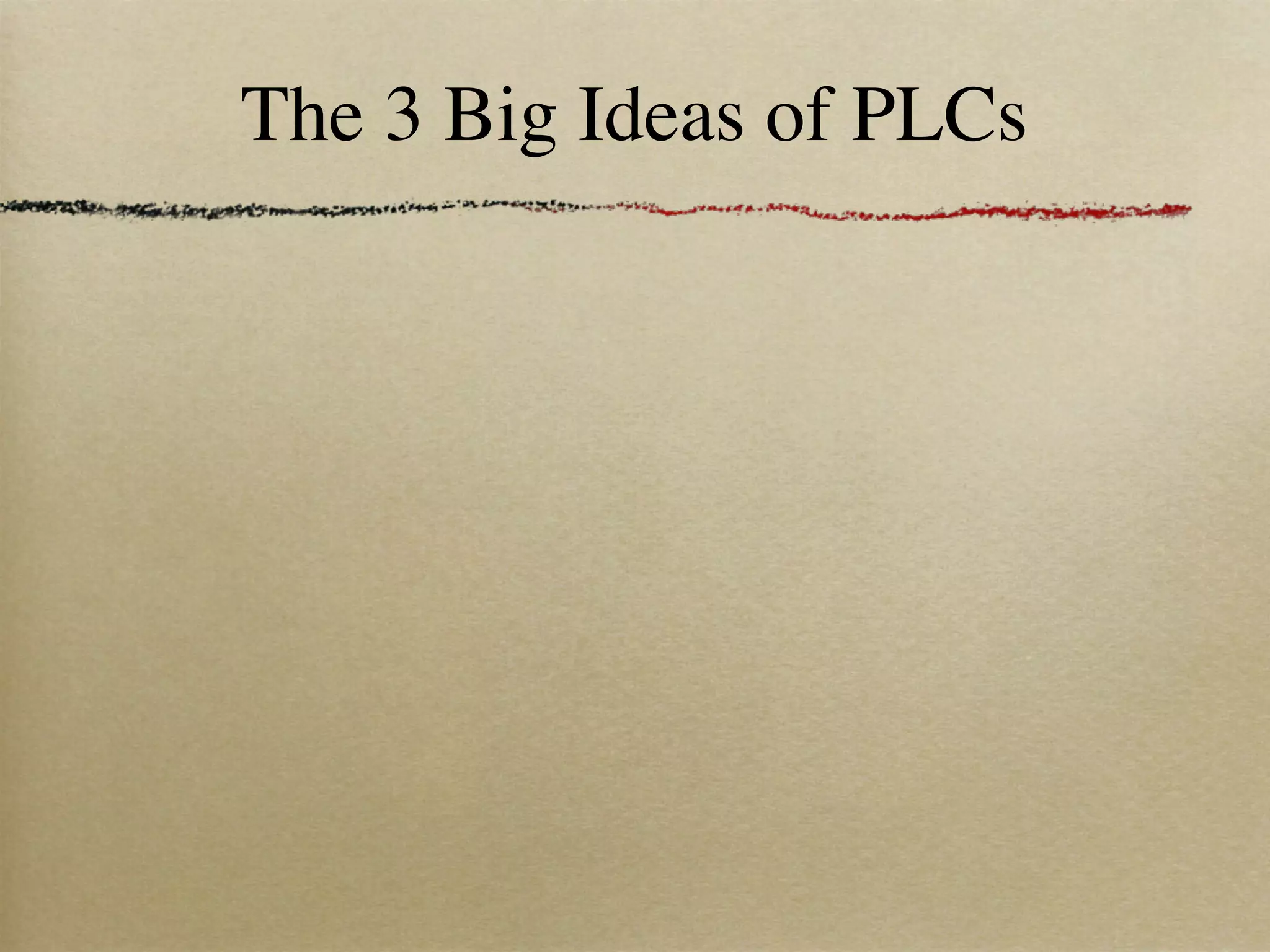 The 3 Big Ideas of PLCs
 