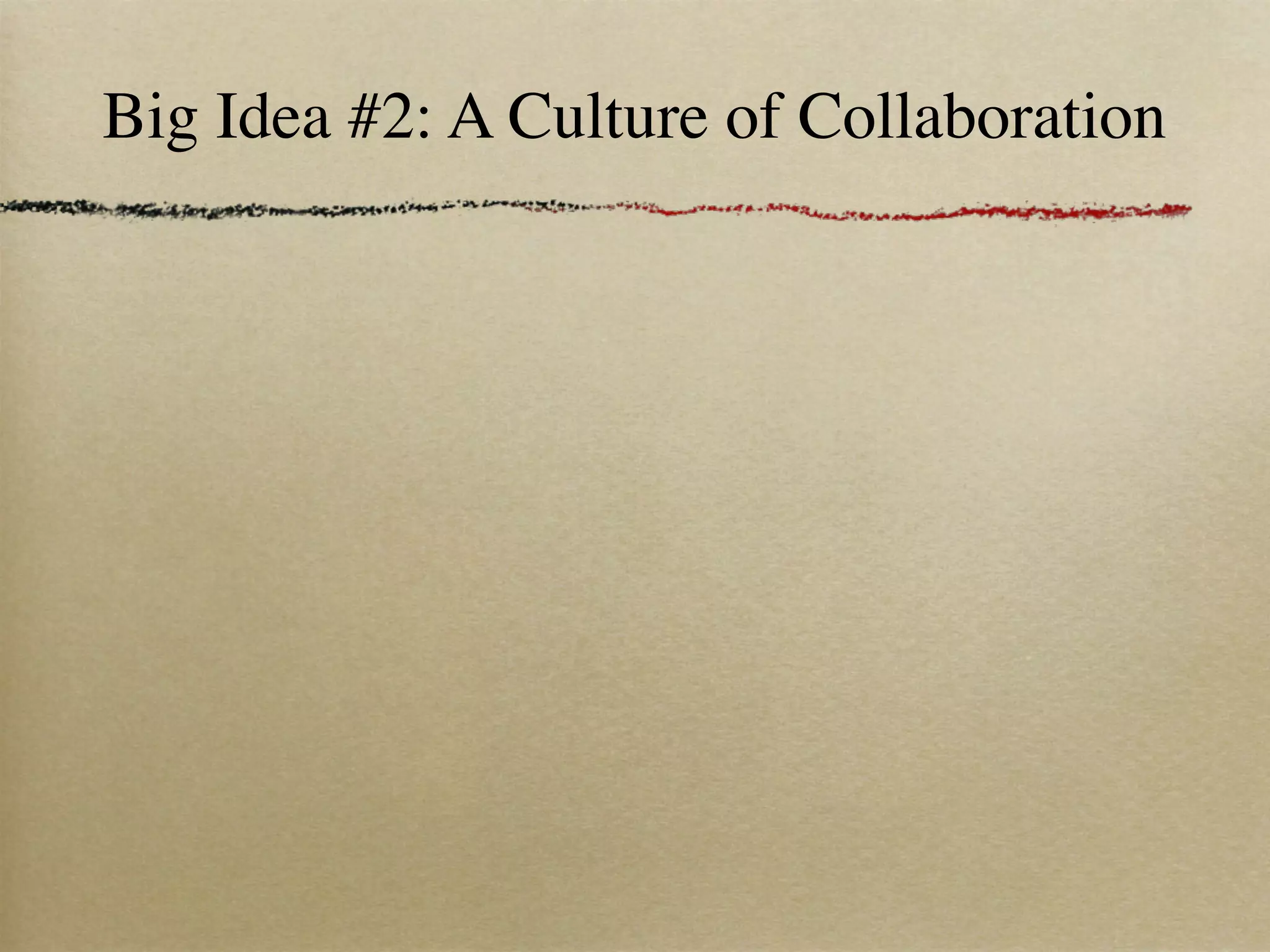 Big Idea #2: A Culture of Collaboration
 