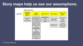 ProductTalk.org
29
Story maps help us see our assumptions.
 