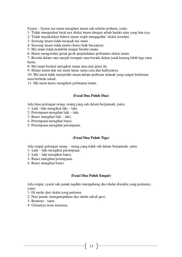 Terjemahan kitab safinatunnajaah