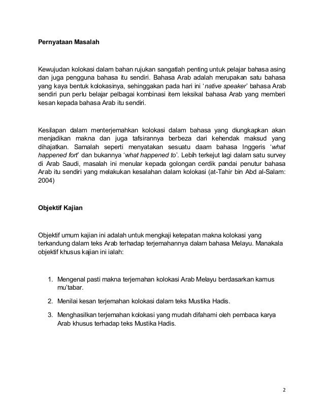 Terjemahan Kolokasi Kata Kerja Dengan Kata Sendi Arab Melayu