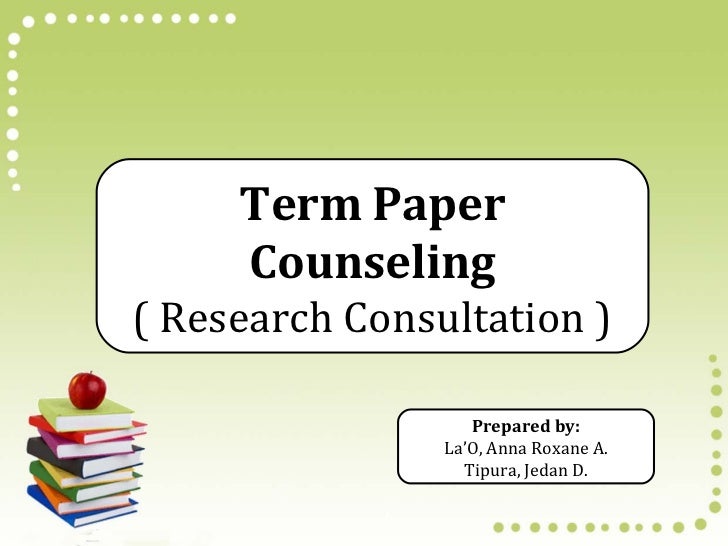Term paper counseling services