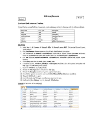 Term 1 computer practicals class VIII | DOCX