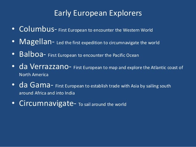 Early Explorers Chart