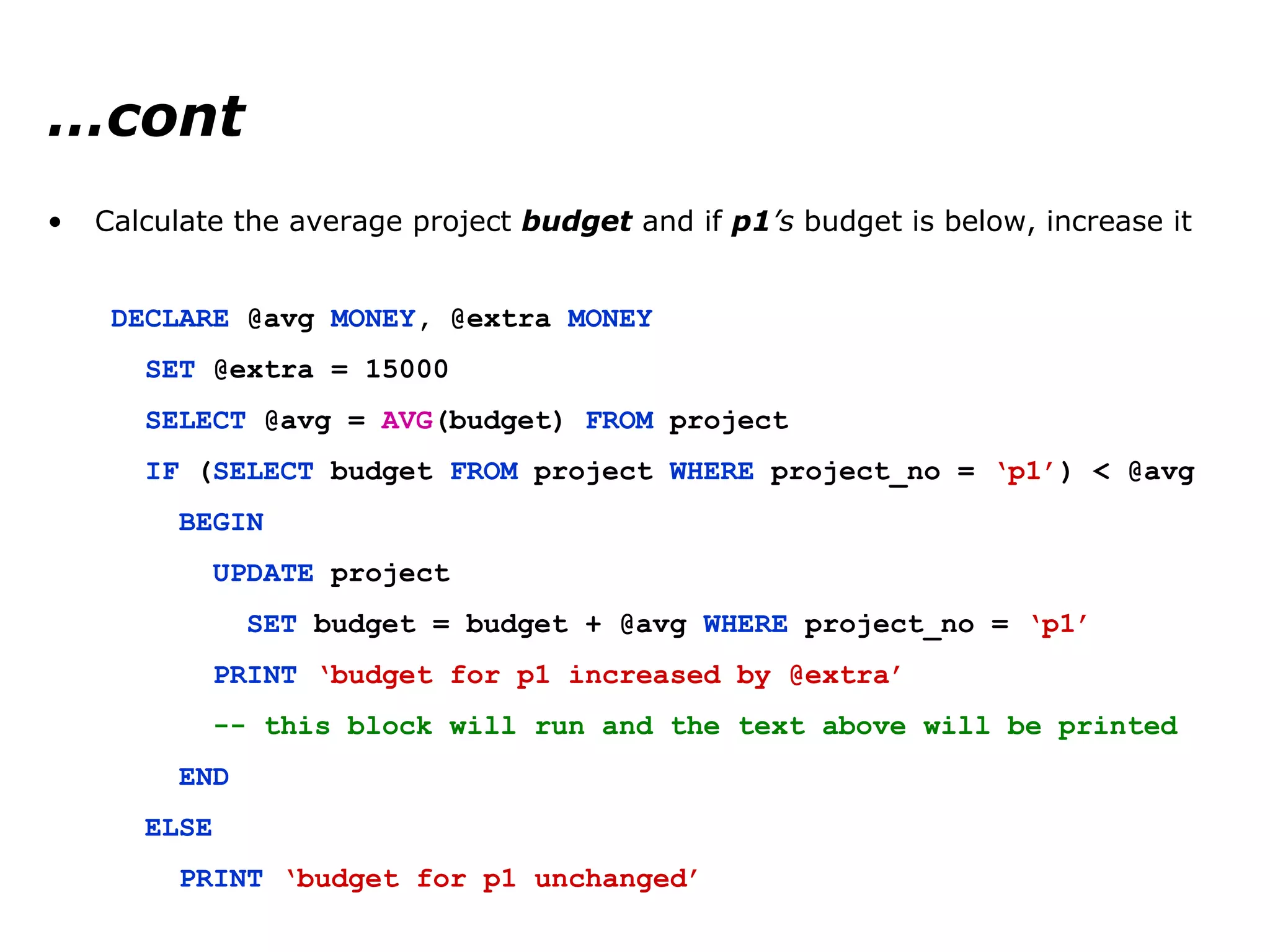 Lecture 2. MS SQL. Stored procedures. | PPT