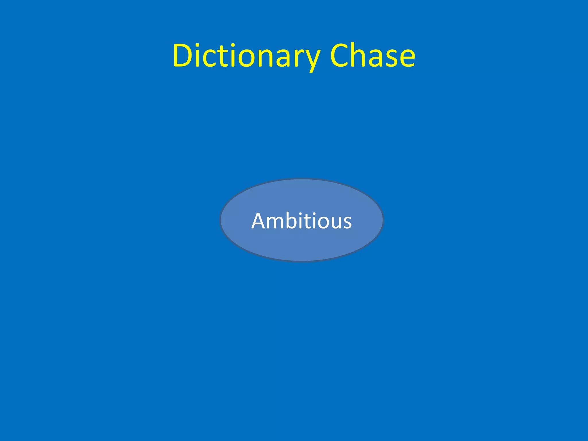 Dictionary Chase
Ambitious
 