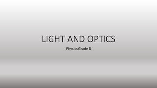 LIGHT AND OPTICS
Physics Grade 8
 