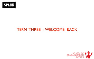 TERM THREE : WELCOME BACK
 