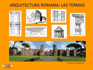 ARQUITECTURA ROMANA: LAS TERMAS




                       Termas de Caracalla, Roma.
 
