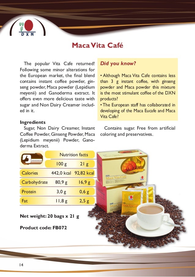 Vita Cafe Dxn 6 En 1 Beneficios Estos Beneficios