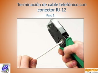 Paso 2
Terminación de cable telefónico con
conector RJ-12
 