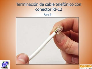 Paso 4
Terminación de cable telefónico con
conector RJ-12
 