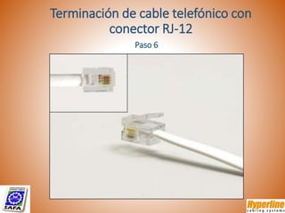 Paso 6
Terminación de cable telefónico con
conector RJ-12
 