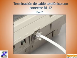 Paso 7
Terminación de cable telefónico con
conector RJ-12
 