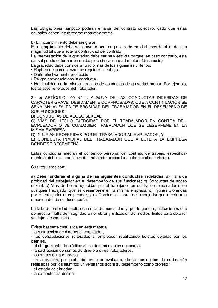 Terminacion del contrato de trabajo