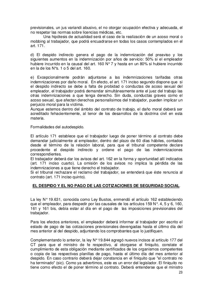 Terminacion del contrato de trabajo