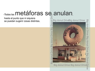 -Todas las   metáforas se anulan                                                                         ,




                                     Big donut Drive Big donut Drive Big Donut Drive
hasta el punto que ni siquiera




                                                                                                                        Big donut Drive Big donut Drive Big Donut Drive
se puedan sugerir cosas distintas.                                                     Big donut DriveBig donut Drive




                                                                                       Big donut Drive Big donut Drive
 