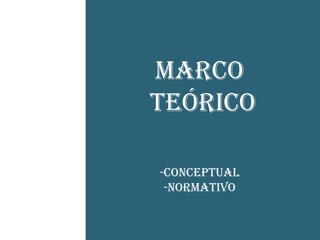 Marco
teórico

-conceptual
 -normativo
 