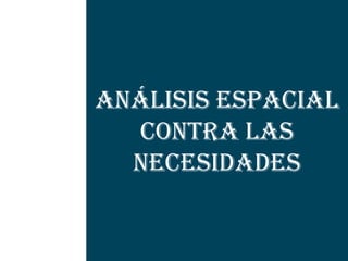 Análisis espacial
  contra las
  necesidades
 