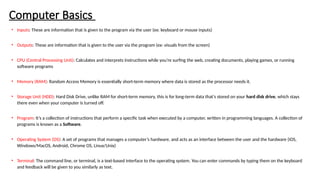 Basica Computer Knowledge on the Terminal | PPTX
