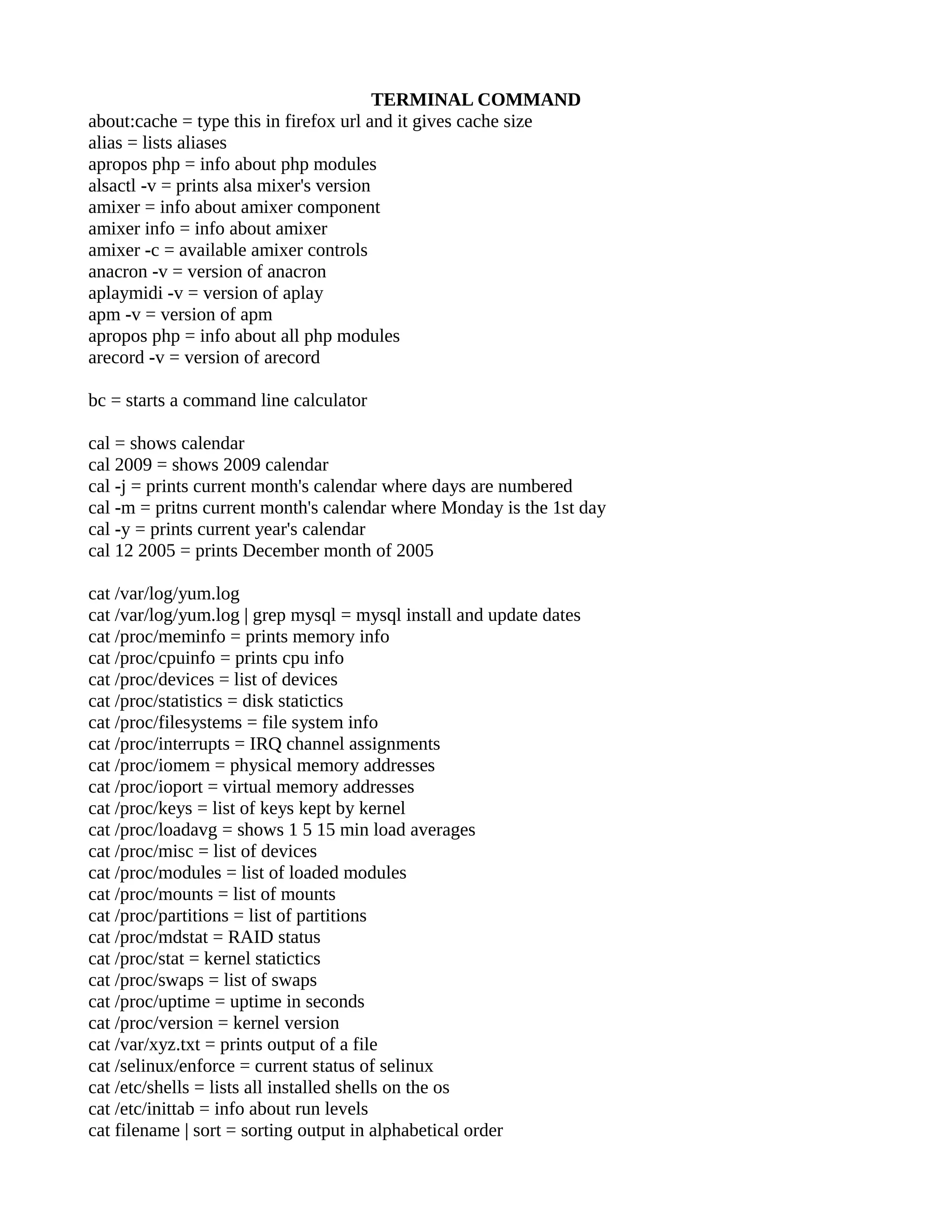 Terminal linux commands_ Fedora based | PDF