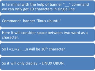 Banner Command Terminal commands ubuntu 2 | PPTX