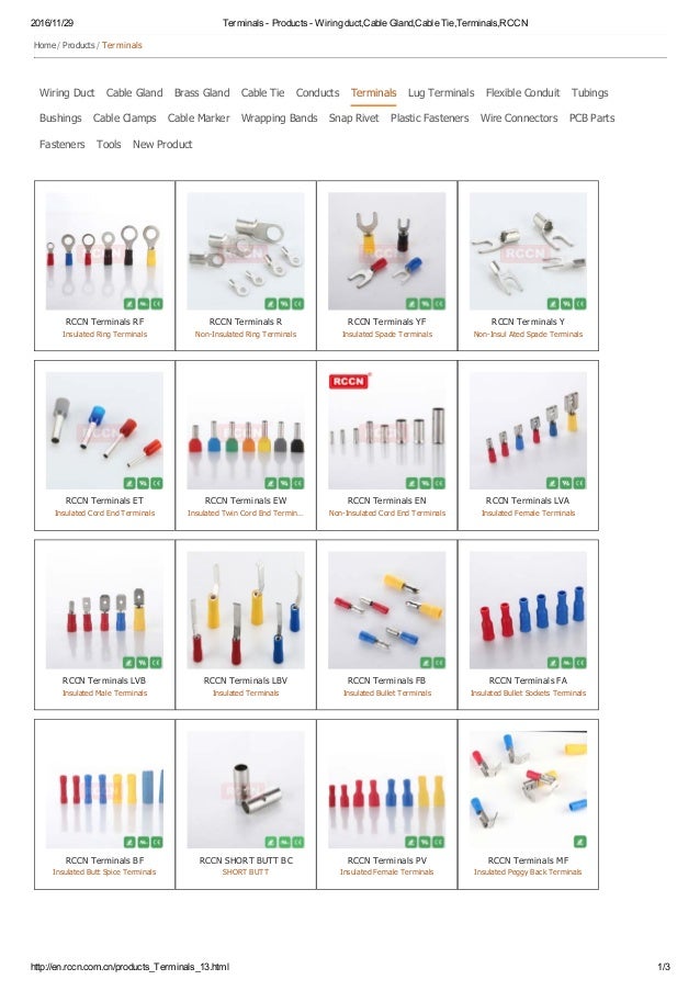 Terminals products wiring duct,cable gland,cable tie,terminals,rccn