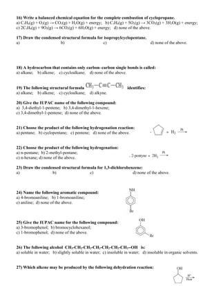 Terminal test | DOC | Chemistry | Science
