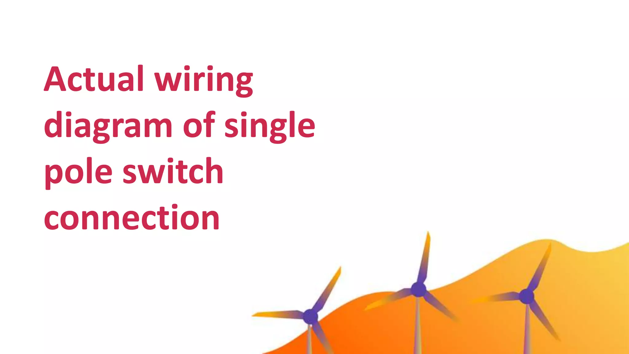 Actual wiring
diagram of single
pole switch
connection
 