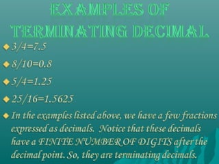 Terminating non terminating class 10 groupA | PPT