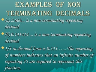 Non Repeating Decimal