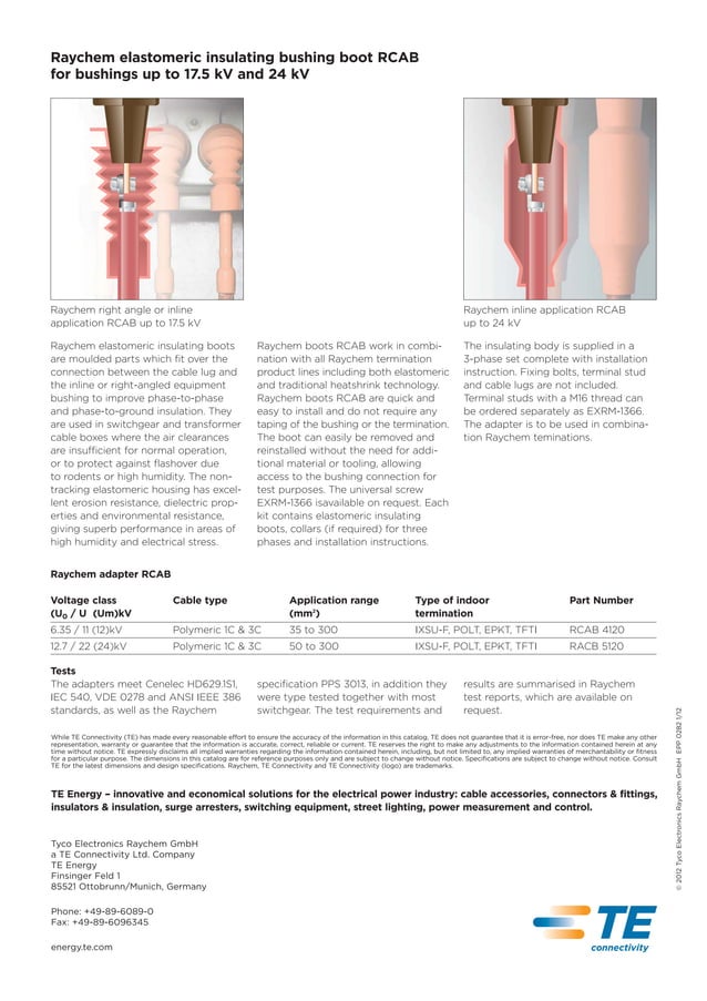 RAYCHEM SAUDI ARABIA LTD. (TYCO ELECTRONICS) Raychem terminations for