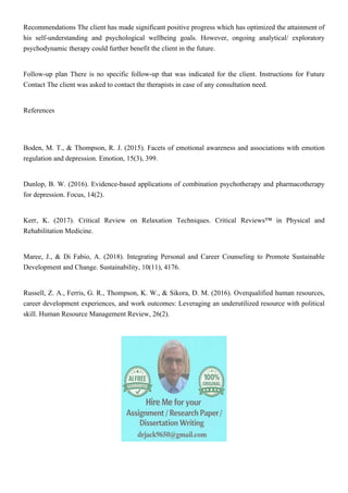 Comprehensive Termination Summary of Psychotherapy for Anxiety ...